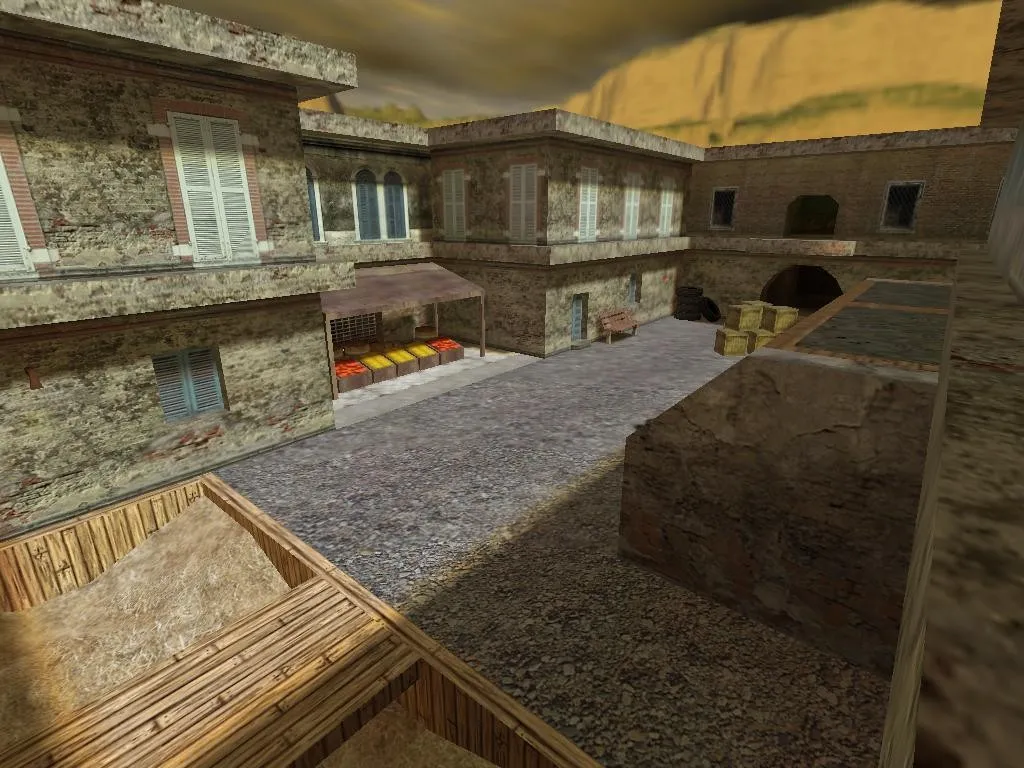 Скриншот  Карта de_red для CS 1.6: Тактика и особенности