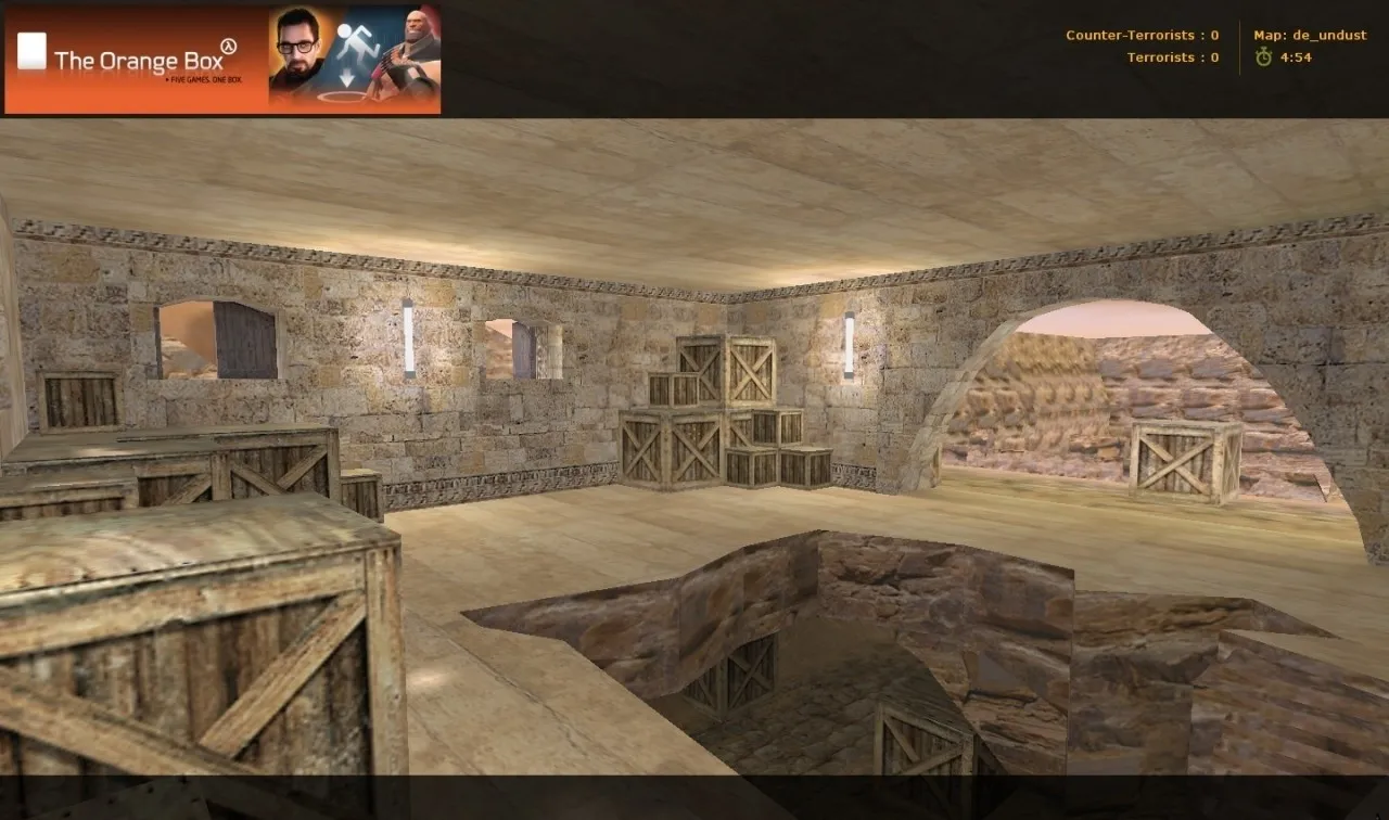 Скриншот Карта de_undust для CS 1.6 - Тактические преимущества и особенности