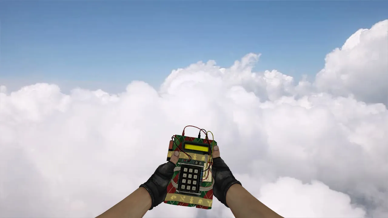 Скриншот Модель v_c4 «Новогодняя бомба из CS:GO» для CS 1.6: точный вид, звуки, анимация осмотра и текстуры