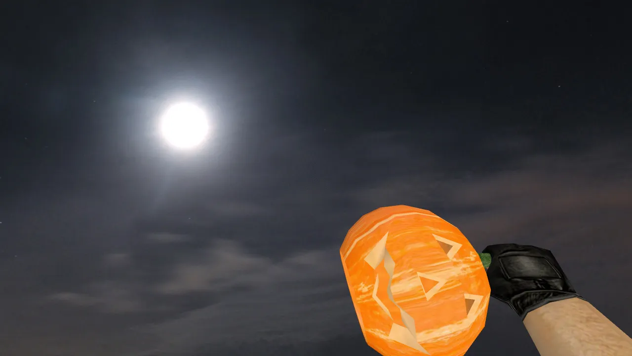 Скриншот Модель гранаты «Grenade Pumpkin» v_ для CS 1.6: звуки, анимация осмотра и текстуры