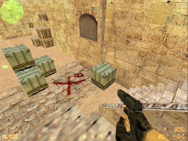 Скриншот  de_dust25 карта для CS 1.6: точки, раунды за CT/T, оптимизация wpoly/epoly и .nav для ботов