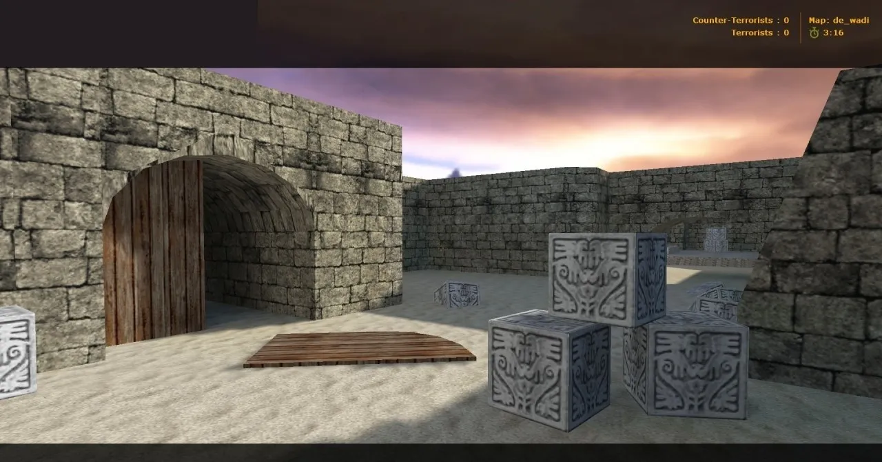 Скриншот  Карта de_wadi для CS 1.6 - Тактические возможности и особенности