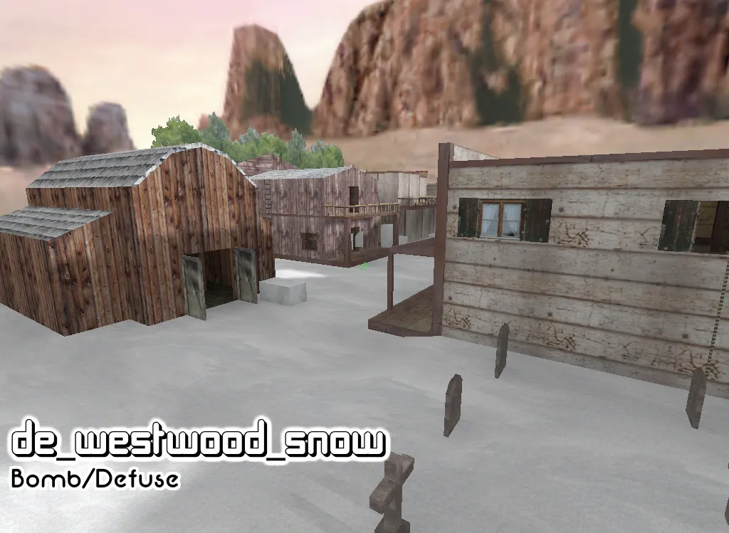 Скриншот Карта de_westwood_snow для CS 1.6: обзор, тактики и оптимизация
