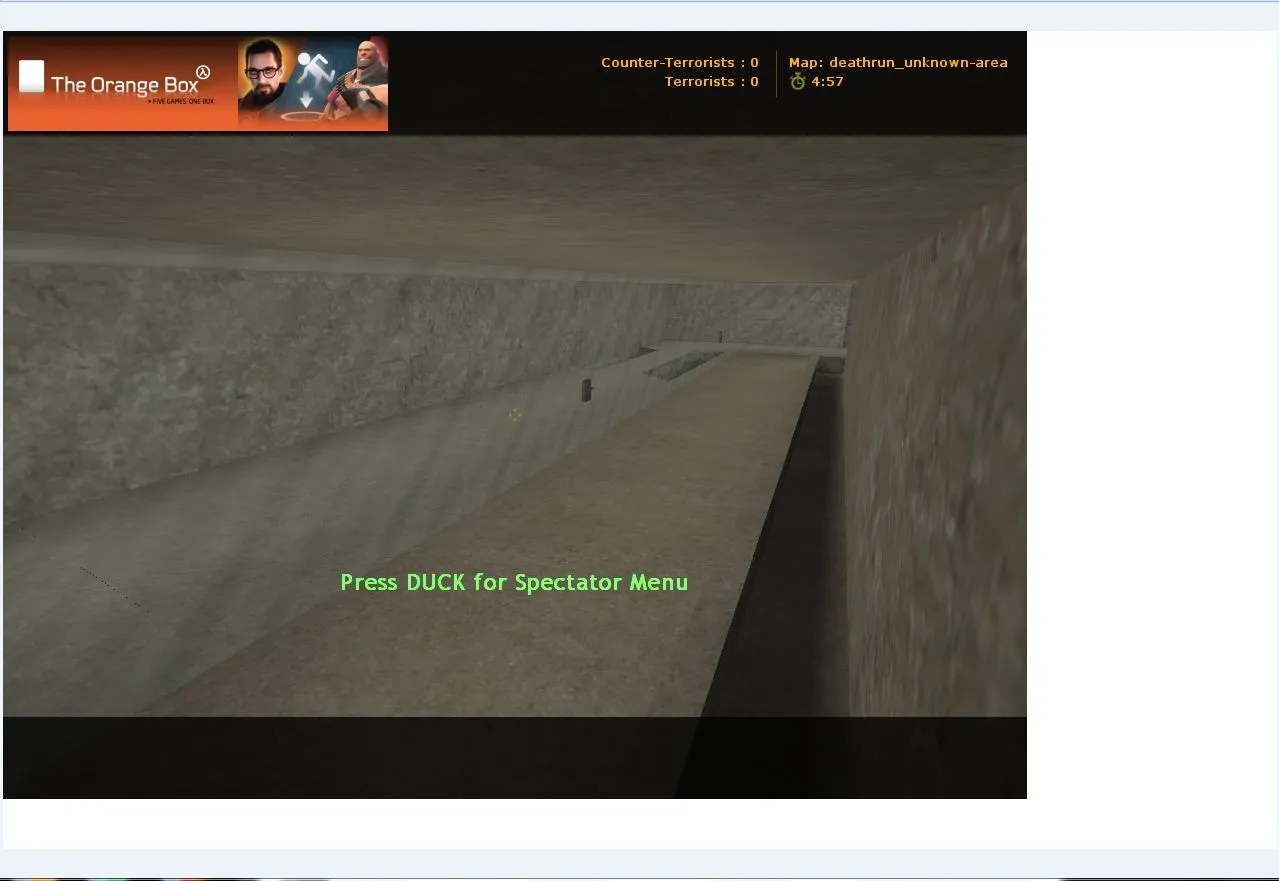 Скриншот  Deathrun карта deathrun_unknown_area для CS 1.6: баланс, маршруты, .nav и оптимизация wpoly/epoly
