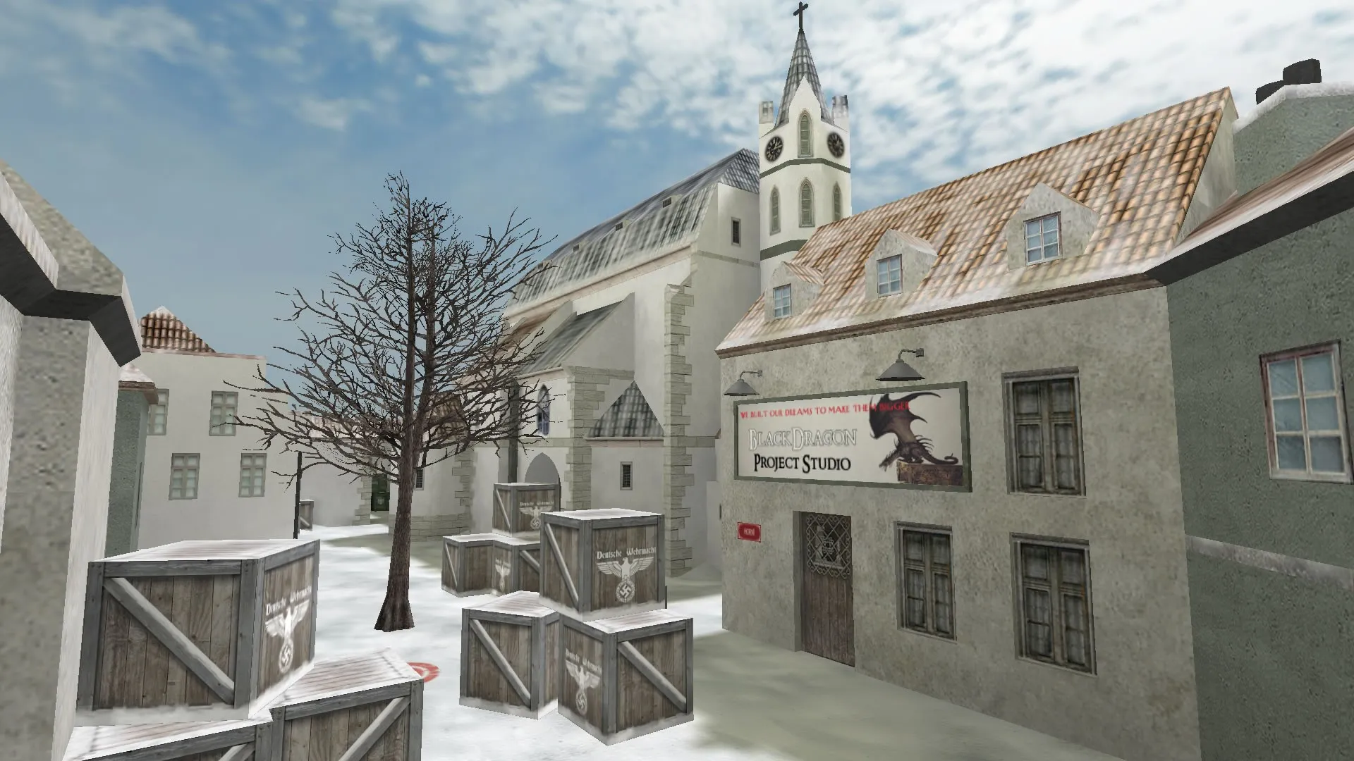 Скриншот  Карта de_cesky_krumlov для CS 1.6: баланс сторон, точки под фаст и деф, .nav для ботов, оптимизация