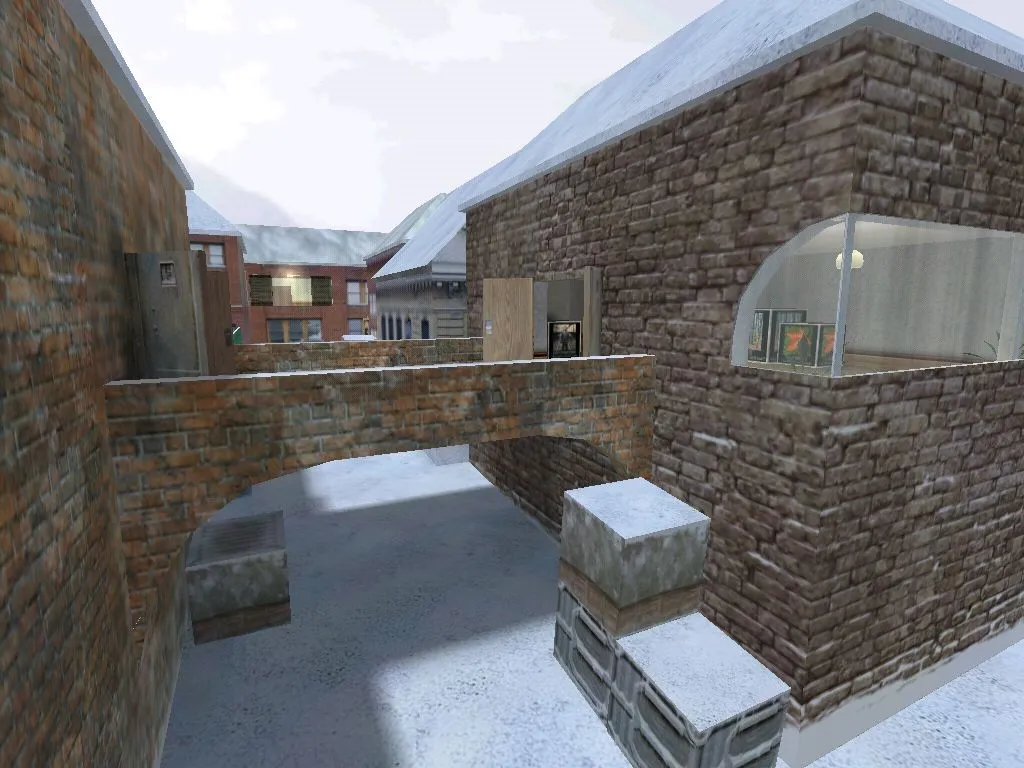 Скриншот  Карта de_inferno_winter для CS 1.6 - Зимняя версия классики