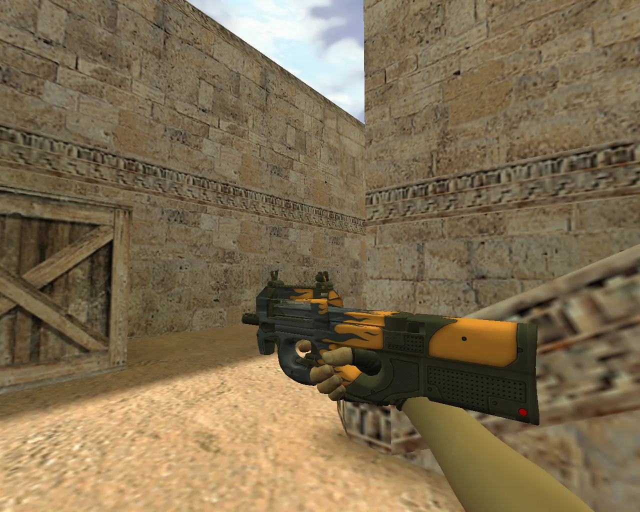 Скриншот Модель «P90 Воин дорог» для CS 1.6 - Улучшенная графика и анимация