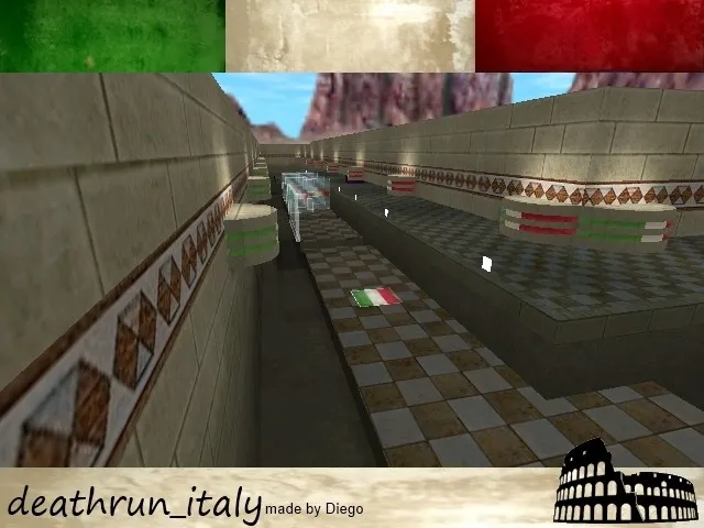 Скриншот  deathrun_italy для CS 1.6: тактика за CT и TR, точки, .nav для ботов, оптимизация карты