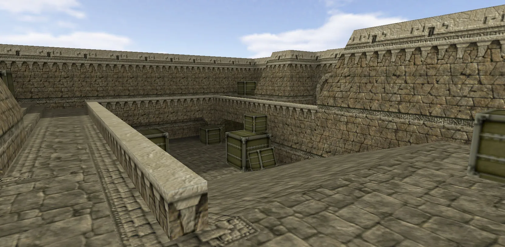 Скриншот Карта de_achient для CS 1.6: тактики за T и CT, точки, .nav, оптимизация wpoly/epoly