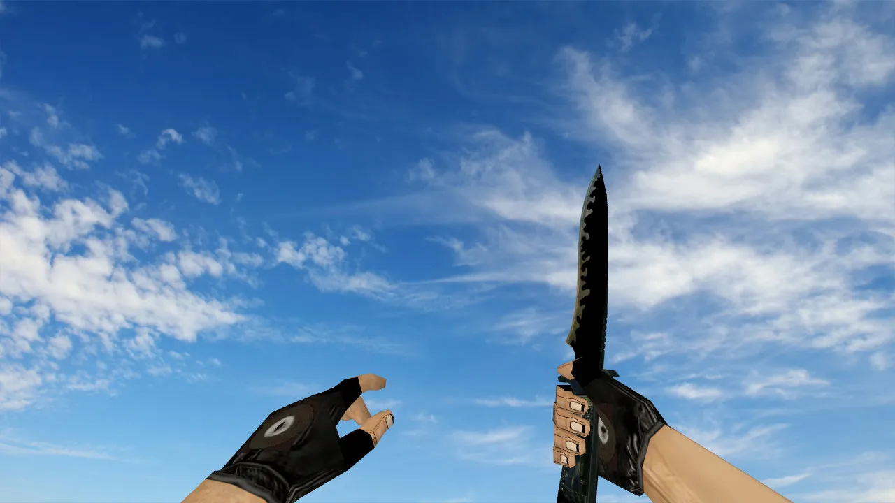 Скриншот Модель Default Knife Black для CS 1.6: v_ и w_ нож, звуки, анимации осмотра и качество текстур
