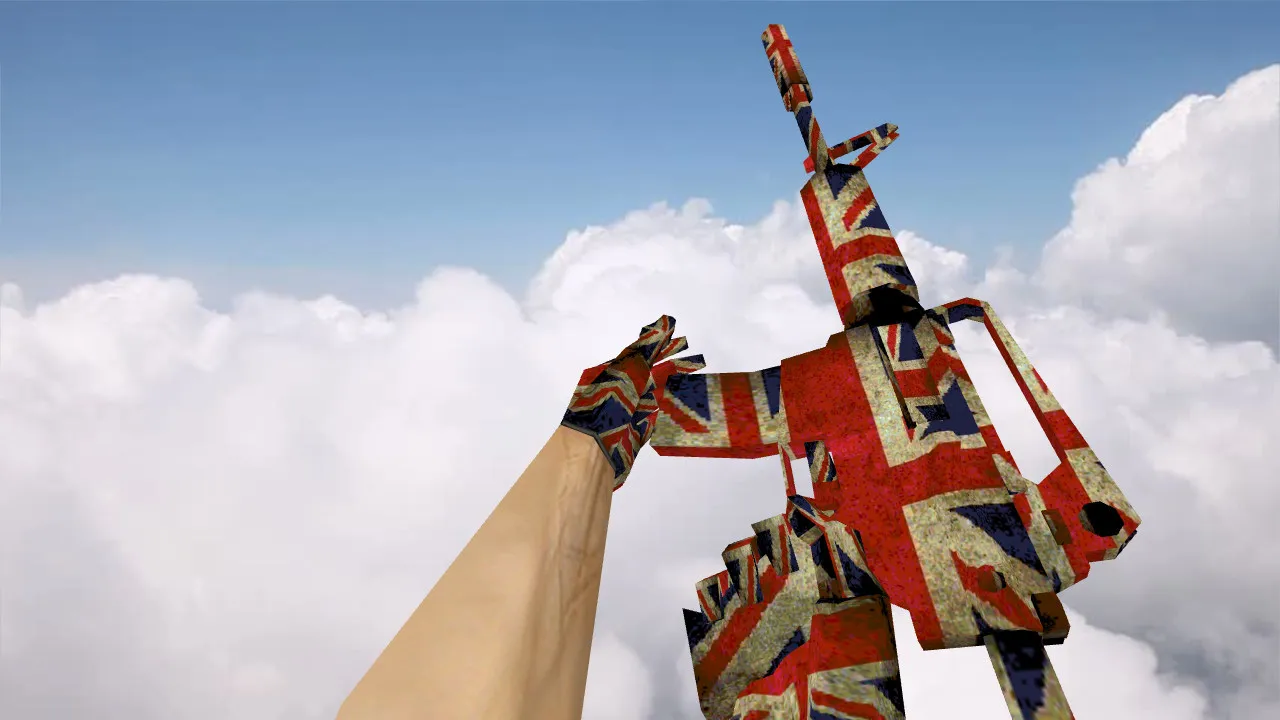 Скриншот Модель M4A1 Great Britain (v_, p_, w_) для CS 1.6: звуки, анимация осмотра, текстуры