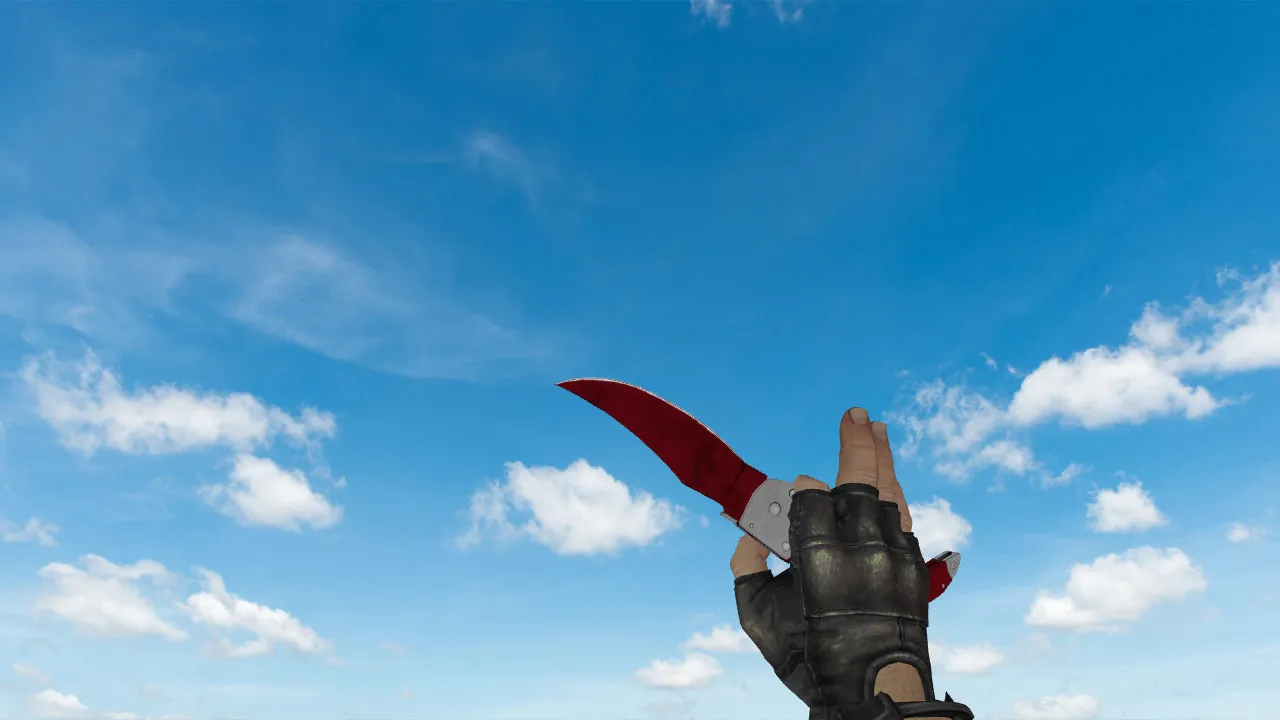 Скриншот Модель ножа Falchion Ruby (v_, p_, w_) для CS 1.6: звуки, анимация осмотра, качество текстур