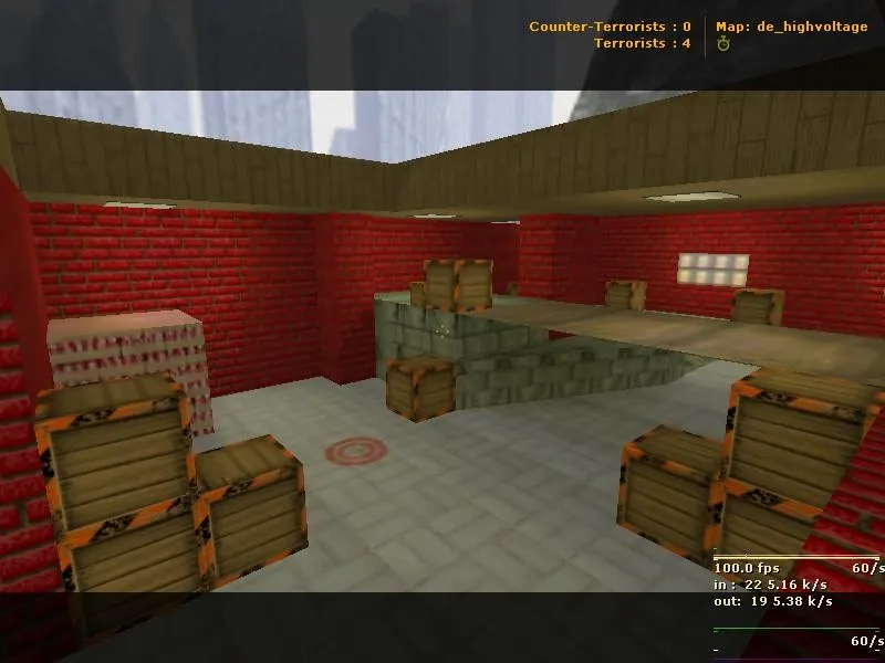 Скриншот  Карта de_highvoltage для CS 1.6: тактика за T и CT, точки, .nav и оптимизация