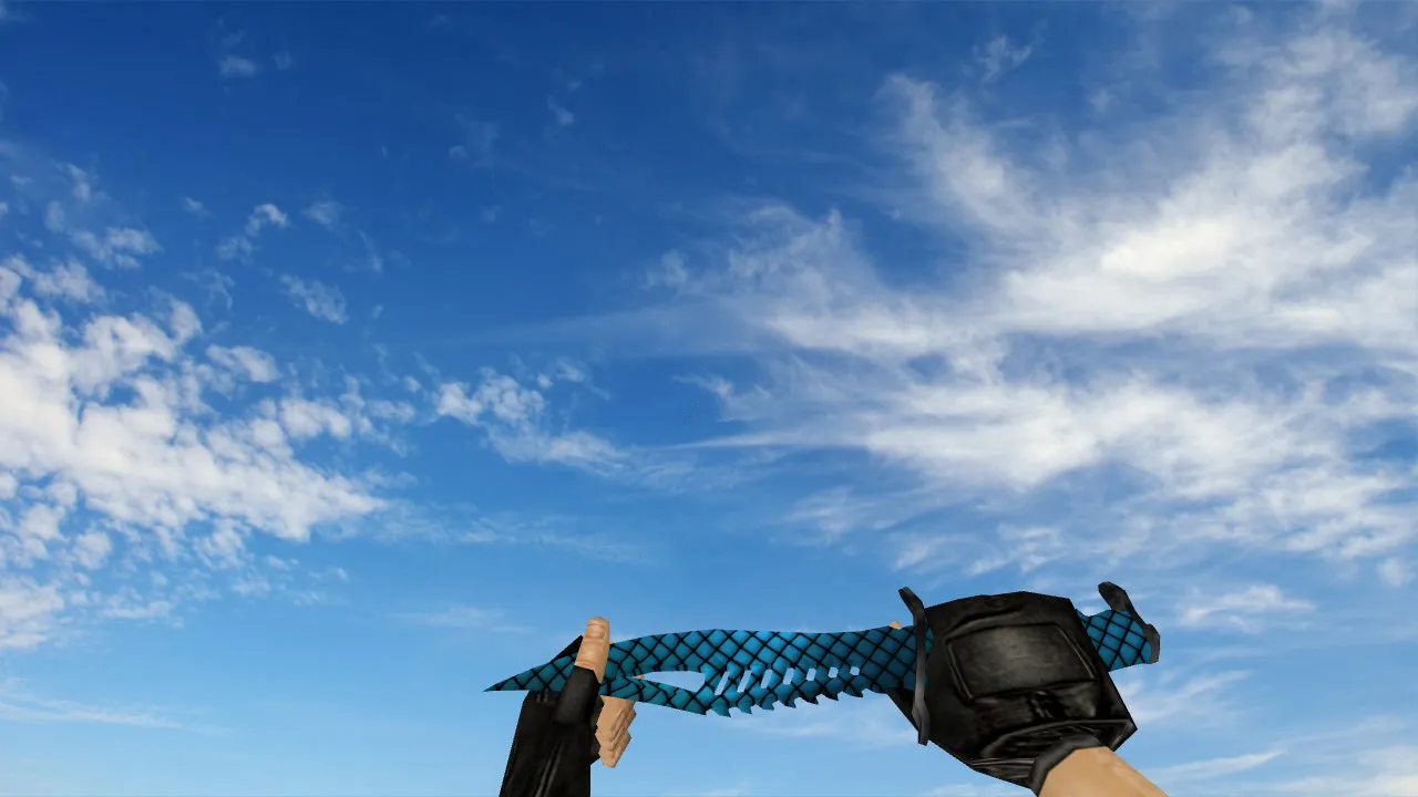 Скриншот Модель ножа «Nautilus Abstract Blue» v_ для CS 1.6: p_ и w_ файлы, звук, анимация осмотра, текстуры