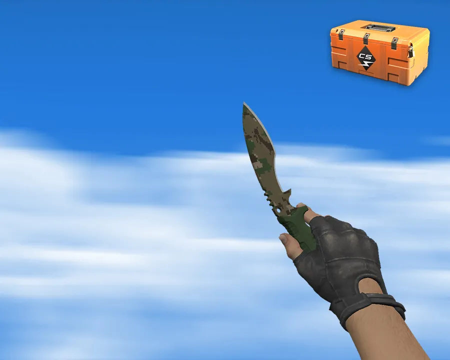 Скриншот Кукри v_knife | Forest DDPAT пиксельный камуфляж для CS 1.6: звуки, анимация осмотра, текстуры и настройка модели
