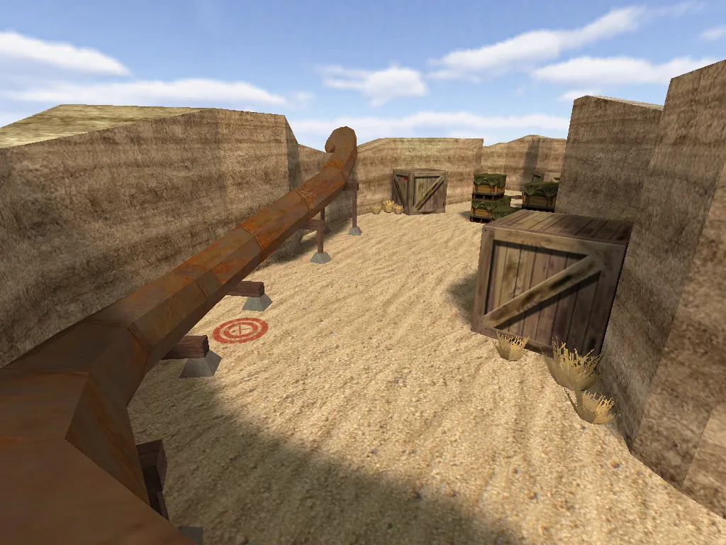 Скриншот  de_chasm карта для CS 1.6: баланс сторон, точки под клатчи, .nav для ботов и оптимизация