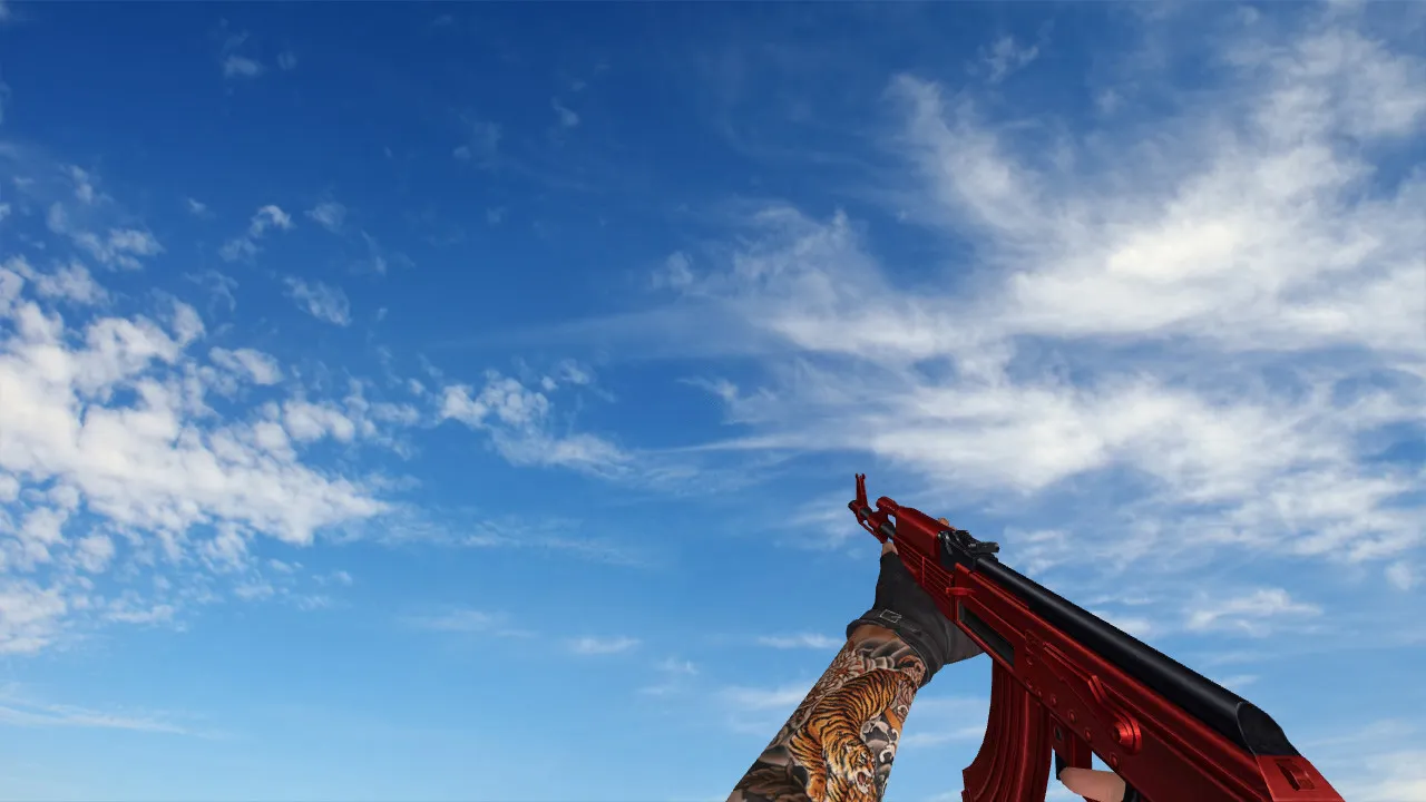 Скриншот Пак моделей оружия «Red Weapons With Tattoo» для CS 1.6: v_, p_, w_ модели, звуки и анимация осмотра