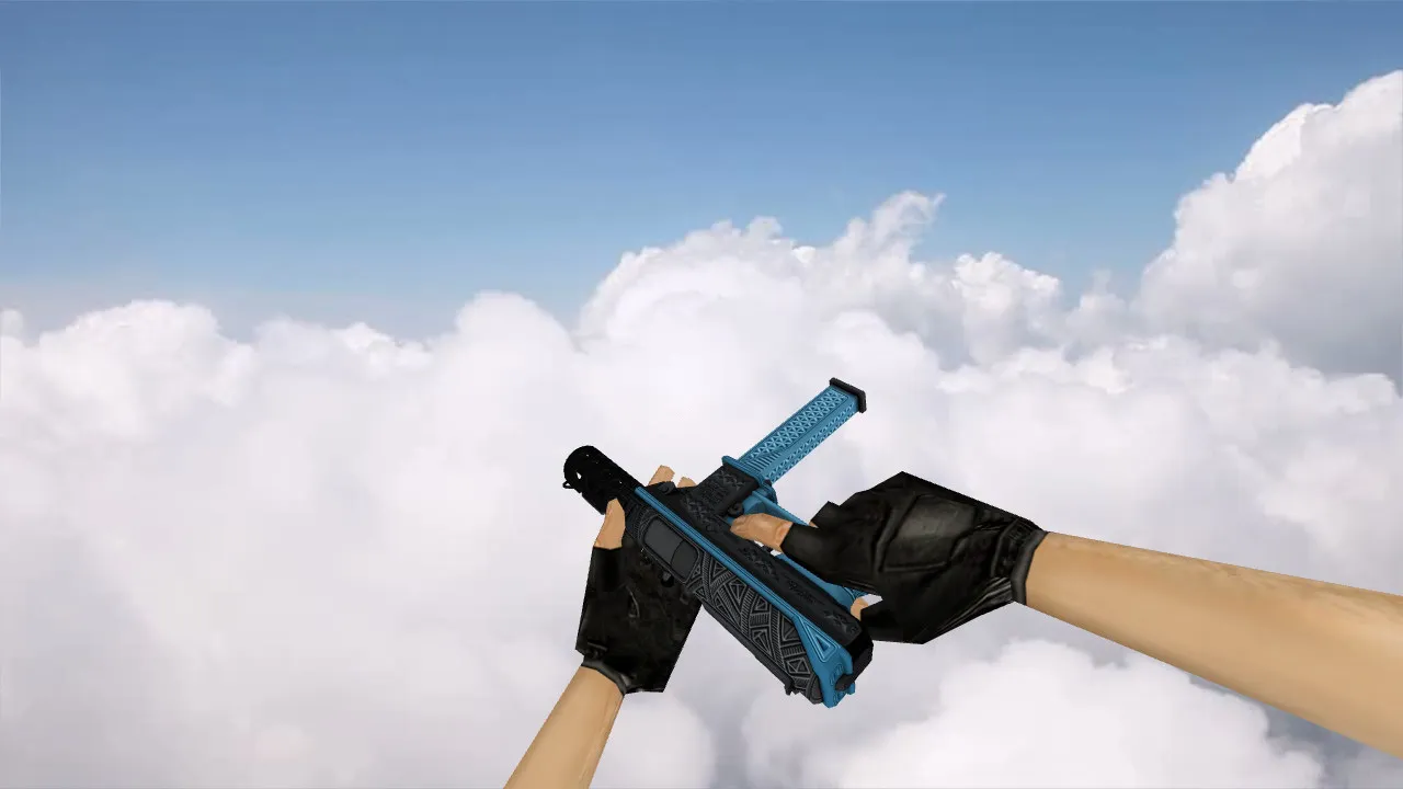 Скриншот TEC-9 Tread Blue для CS 1.6: Модель оружия с уникальным дизайном