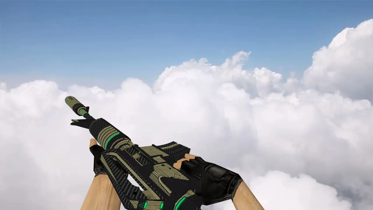 Скриншот Модель M4A1 Cyber v_ для CS 1.6: звуки, анимация осмотра, качество текстур и точный вид в игре