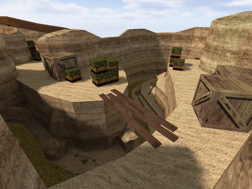 Скриншот  de_chasm карта для CS 1.6: баланс сторон, точки под клатчи, .nav для ботов и оптимизация