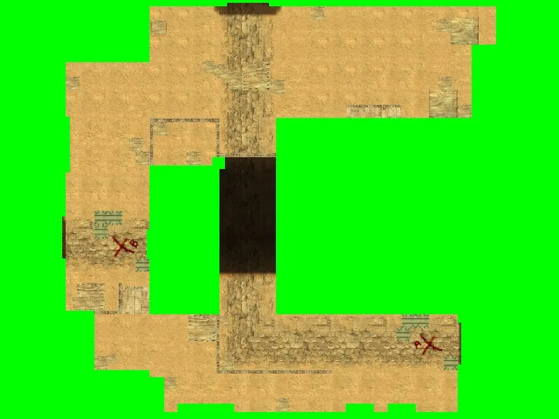 Скриншот  de_dust25 карта для CS 1.6: точки, раунды за CT/T, оптимизация wpoly/epoly и .nav для ботов