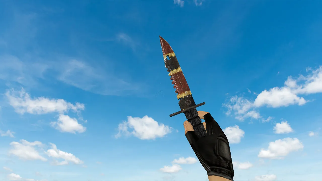 Скриншот Модель ножа M9 Bayonet BS Snake v_model / p_model / w_model для CS 1.6: звуки, анимация осмотра, текстуры и качество