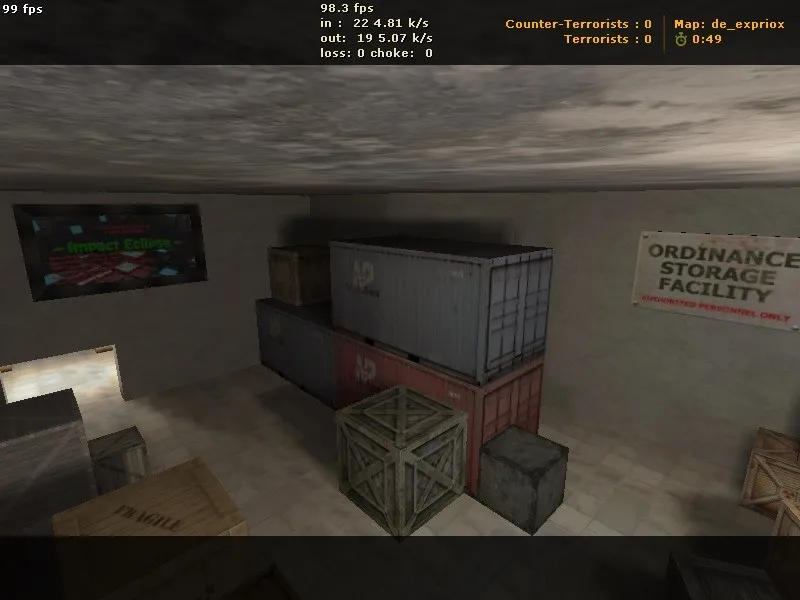 Скриншот  Карта de_expriox для CS 1.6: баланс сторон, точки, .nav для ботов и оптимизация wpoly/epoly