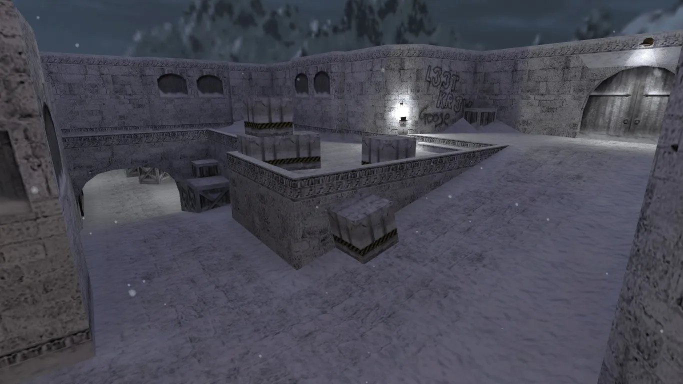 Скриншот Карта de_dust2_winter16 для CS 1.6: баланс сторон, точки, nav для ботов и оптимизация
