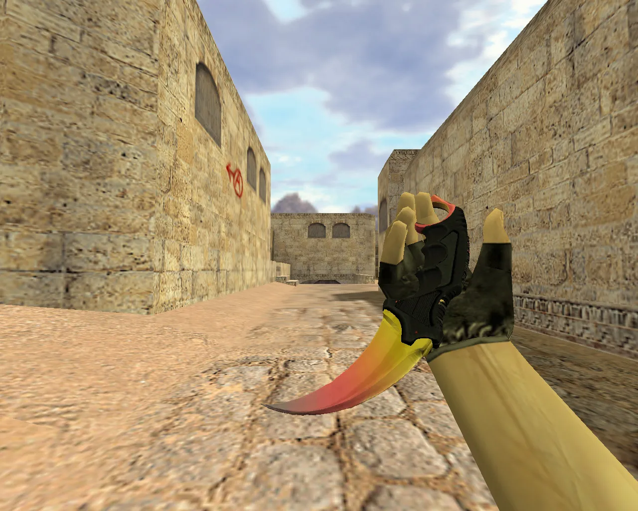 Скриншот Модель ножа «Керамбит Градиент» для CS 1.6: v_, p_, w_ модели, звуки и анимация осмотра