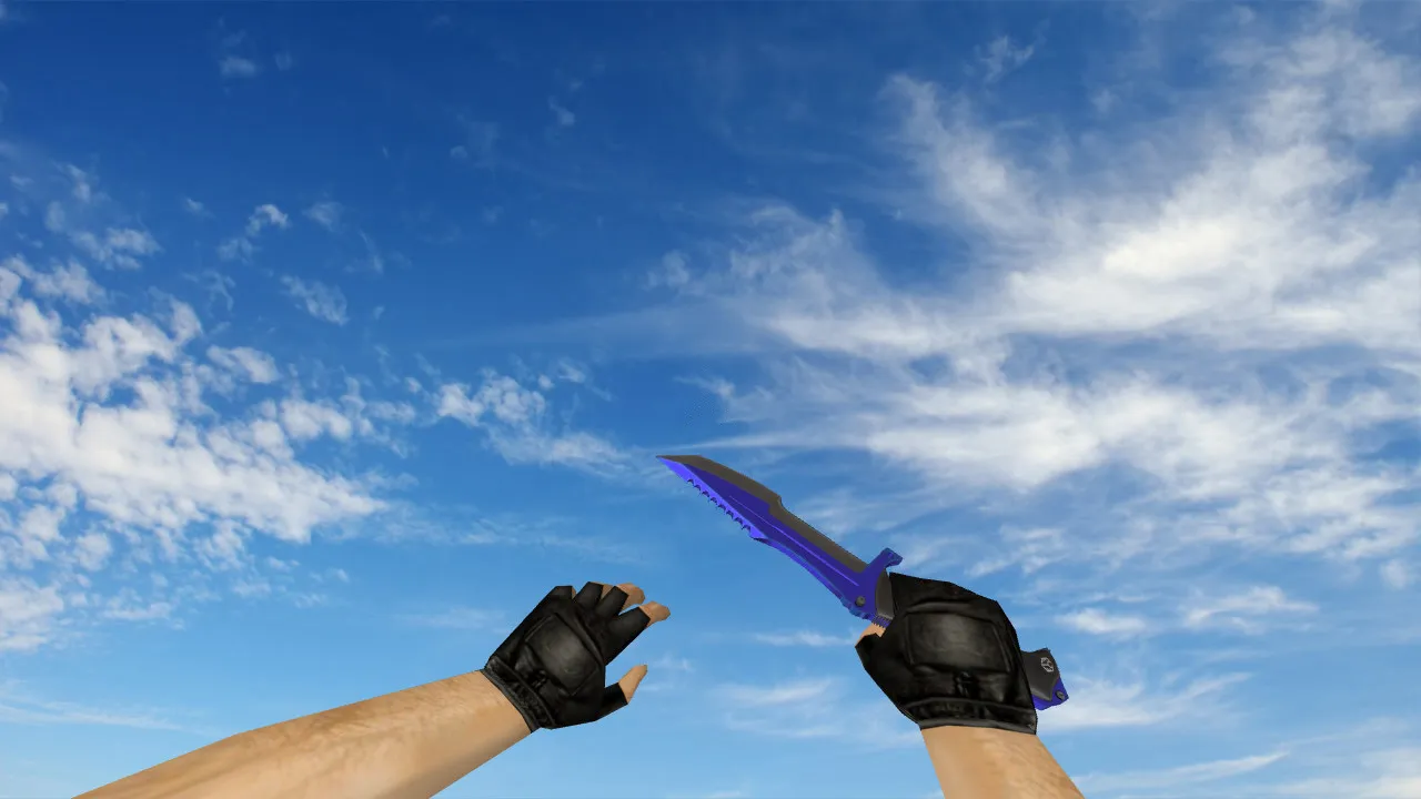 Скриншот  Модель «Huntsman Knife Automatic Blue» v_ для CS 1.6: p_ w_ модели, звуки, анимация осмотра и текстуры