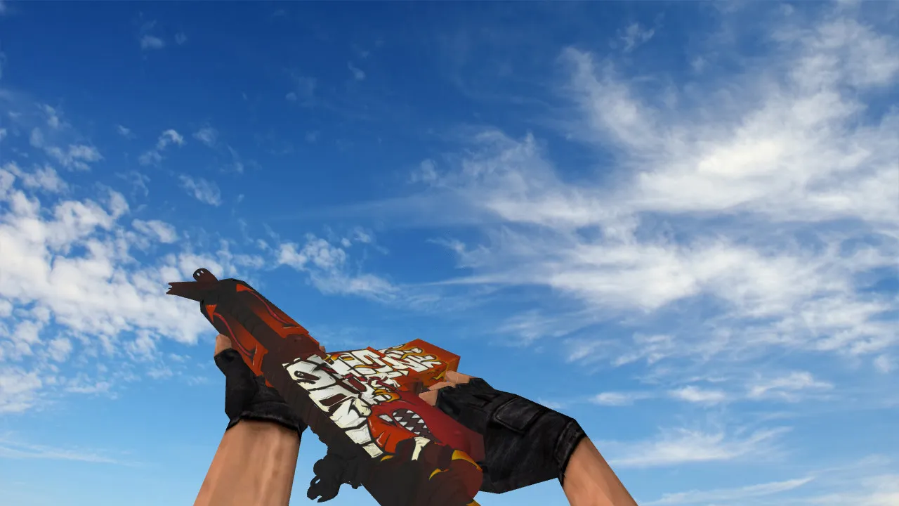 Скриншот v_m4a1 пламя: модель M4A4 «Адское пламя» для CS 1.6 (звуки, анимация осмотра, текстуры)