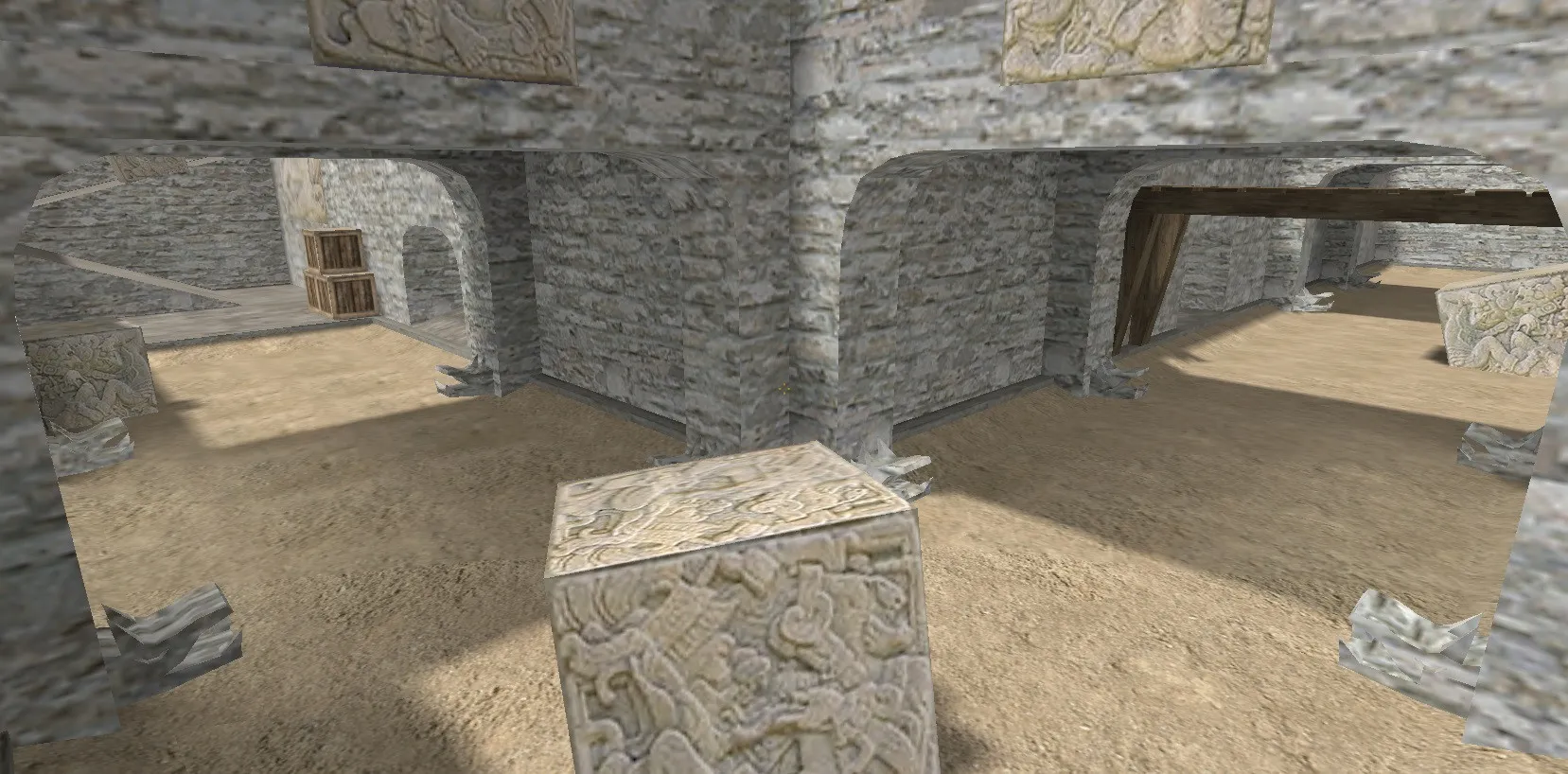 Скриншот  de_aztec5 карта для CS 1.6: тактика за Т и КТ, точки, .nav, оптимизация, wpoly/epoly