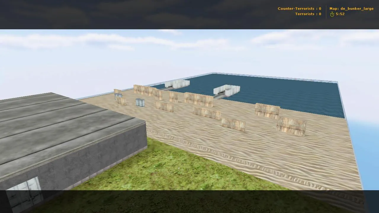 Скриншот  de_bunker_large для CS 1.6: точки, маршруты за CT/T, .nav, оптимизация wpoly/epoly