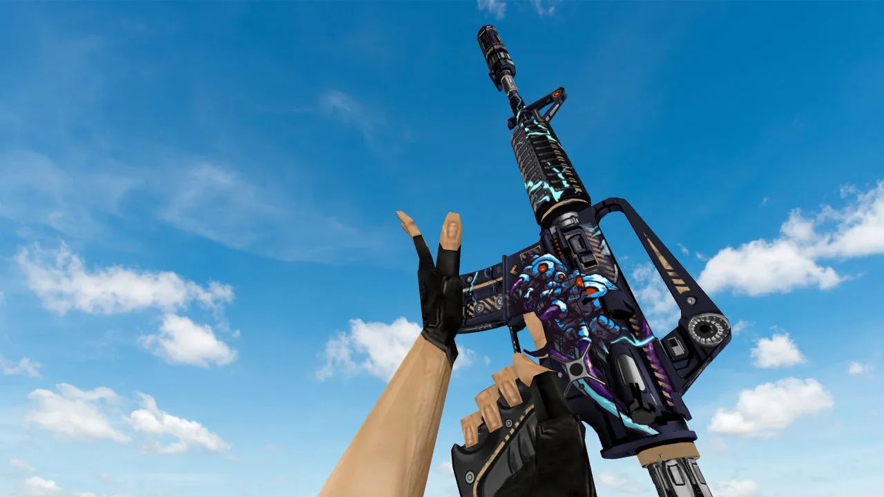 Скриншот Модель M4A1 High Voltage God v_/p_/w_ для CS 1.6: звуки, осмотр, текстуры и настройка