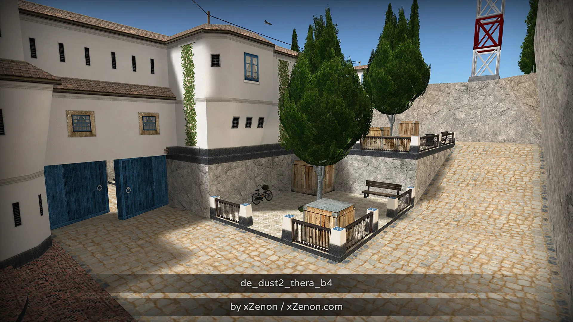 Скриншот Карта de_dust2_thera_b3 для CS 1.6: тактика за CT и T, точки, маршруты, боты (.nav), оптимизация