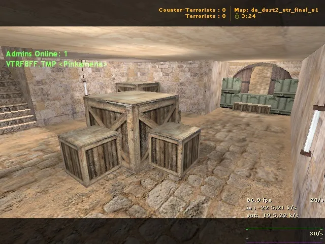 Скриншот  de_dust2_vtr_final_v1 — карта DE для CS 1.6: точки, ротации, .nav, оптимизация