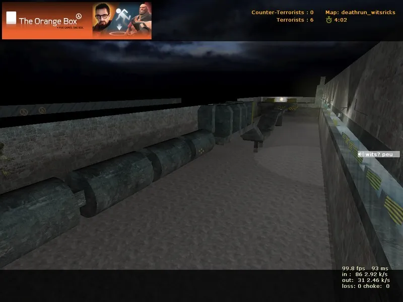 Скриншот  deathrun_witsbricks для CS 1.6: карта deathrun, баланс сторон, тактики за TR/CT и быстрый вход без вирусов