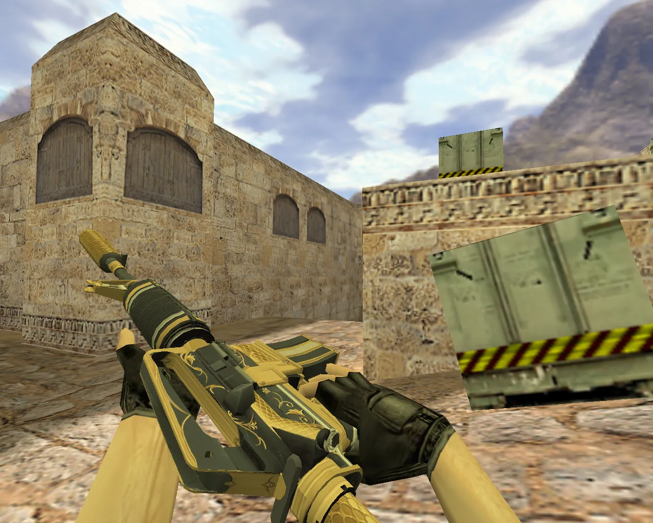 Скриншот Модель M4A1 «Золотая спираль» для CS 1.6: v_m4a1, p_m4a1, w_m4a1 со звуками и анимацией осмотра