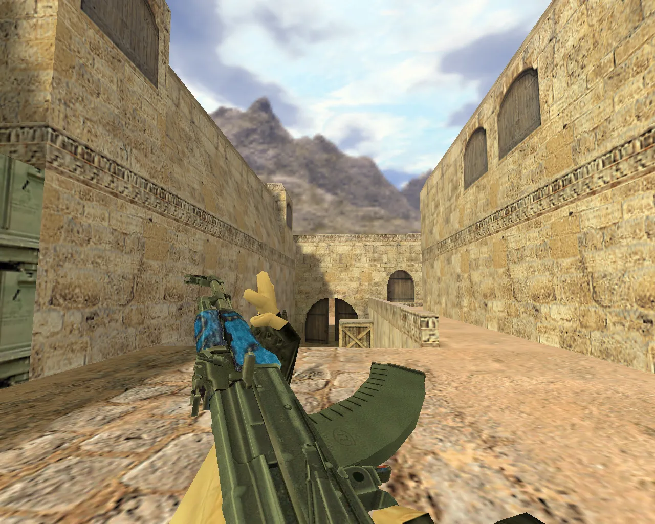 Скриншот Модель «АК-47 Синий ламинат» для CS 1.6 - Оружие, которое выделяется