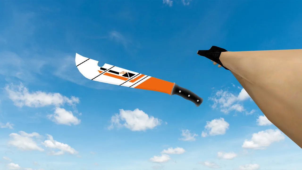 Скриншот Модель ножа Machete «Азимов» для CS 1.6: v_, p_, w_ версии, звук, анимация осмотра и качественные текстуры