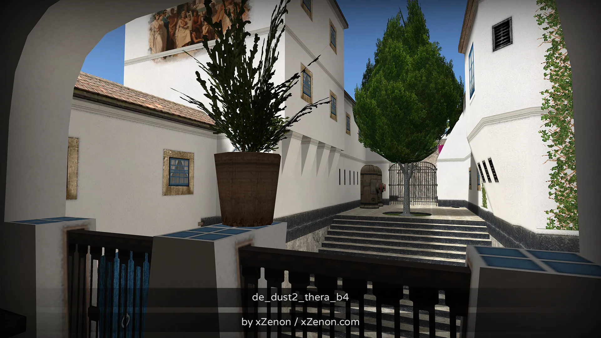 Скриншот Карта de_dust2_thera_b3 для CS 1.6: тактика за CT и T, точки, маршруты, боты (.nav), оптимизация