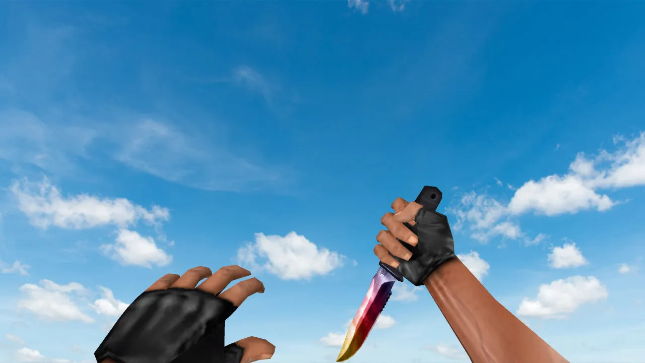 Скриншот Модель ножа «Faded Sog Knife» v_ и p_ для CS 1.6: точный вид в руке, звуки, анимация осмотра