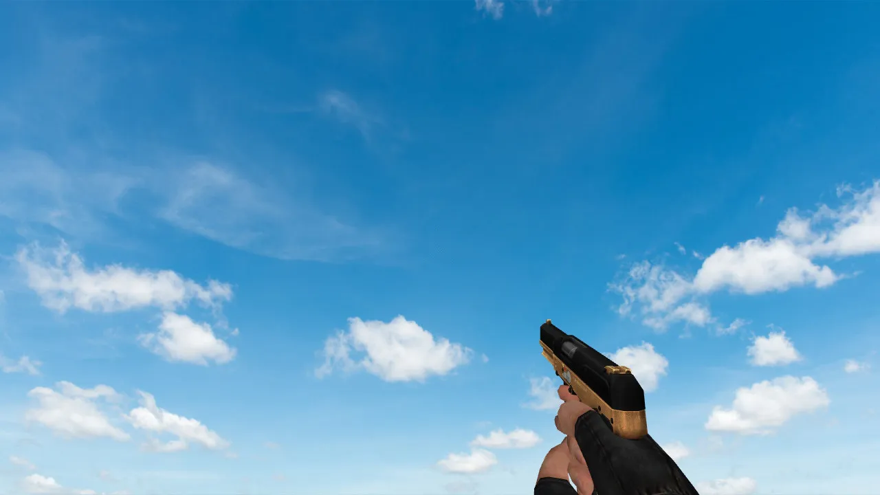 Скриншот  Пак моделей оружия Golden Weapon Pack для CS 1.6: v_, p_, w_ модели, звуки, анимация осмотра и настройки качества текстур