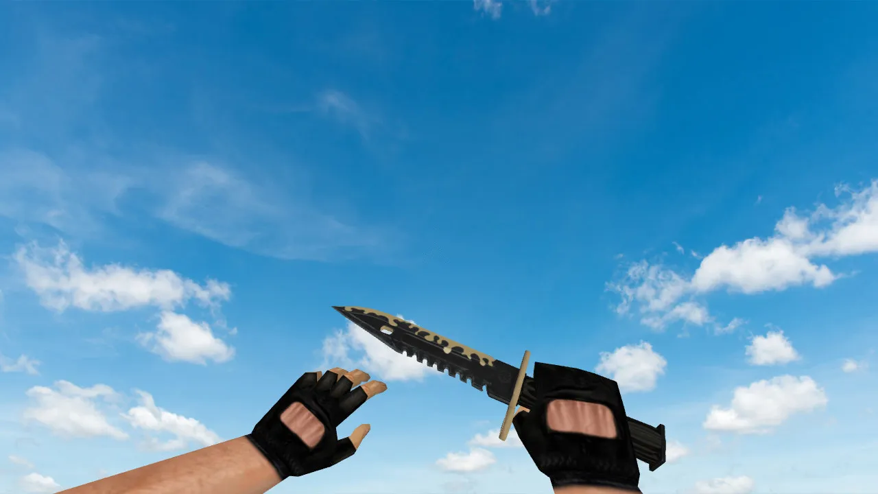 Скриншот Модель ножа M9 Bayonet Combat для CS 1.6: v_, p_, w_ файлы, звук, анимация осмотра и качество текстур