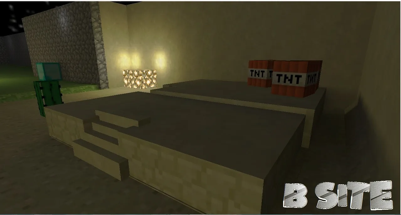 Скриншот  Карта de_minecraft_j_final для CS 1.6 - Стратегические точки и оптимизация