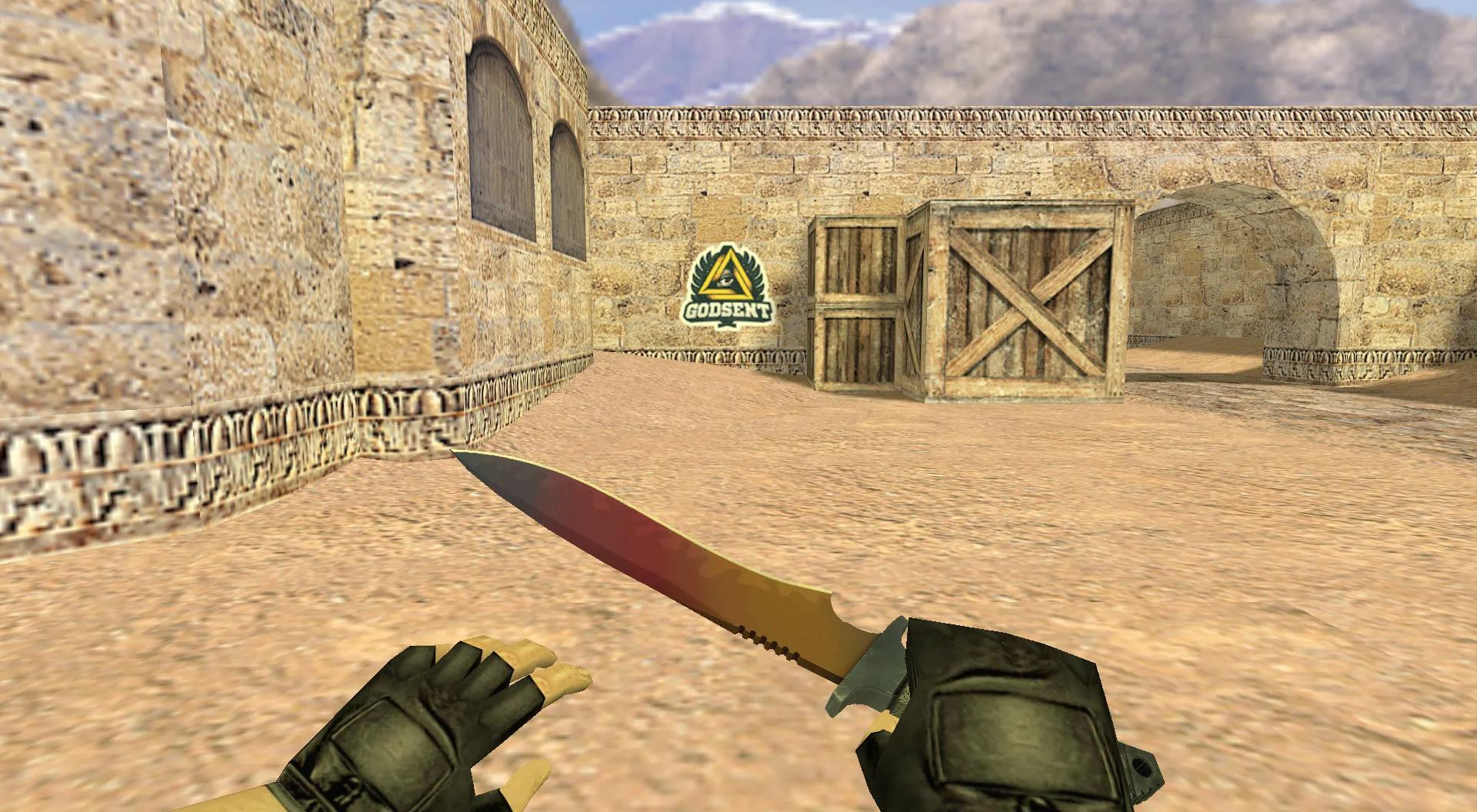 Скриншот Граффити «GODSENT Logo» для CS 1.6 - Идеальный выбор для киберспорта