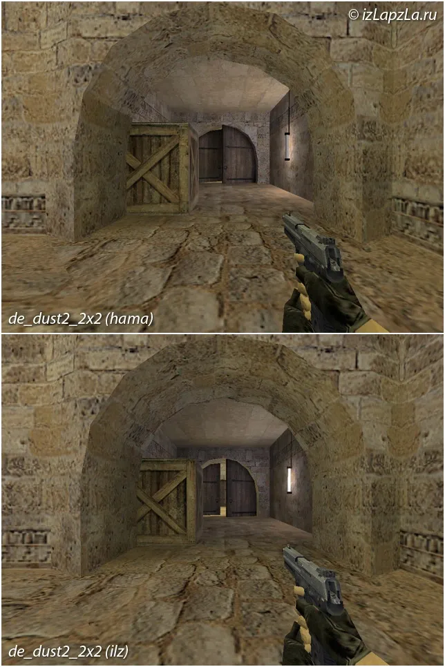 Скриншот  de_dust2_2x2_ilz — DE карта для CS 1.6: баланс сторон, точки, спавны и нав для ботов