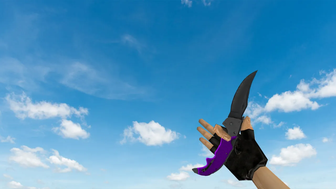 Скриншот Модель ножа Falchion «Ультрафиолет» v_ p_ w_ для CS 1.6: звуки, анимации осмотра и качество текстур