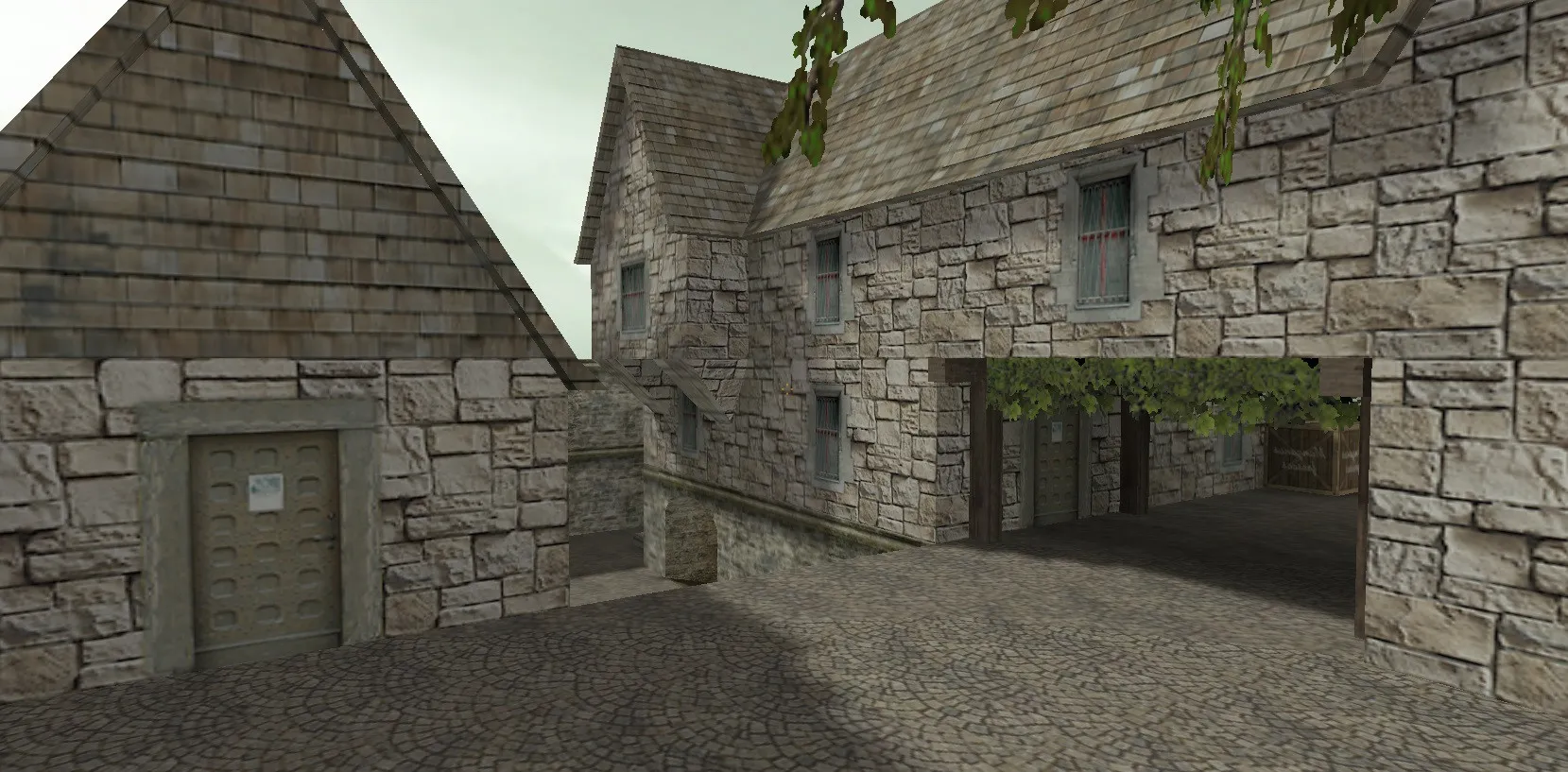 Скриншот de_bergheim — карта для CS 1.6: баланс сторон, точки, .nav, оптимизация wpoly/epoly