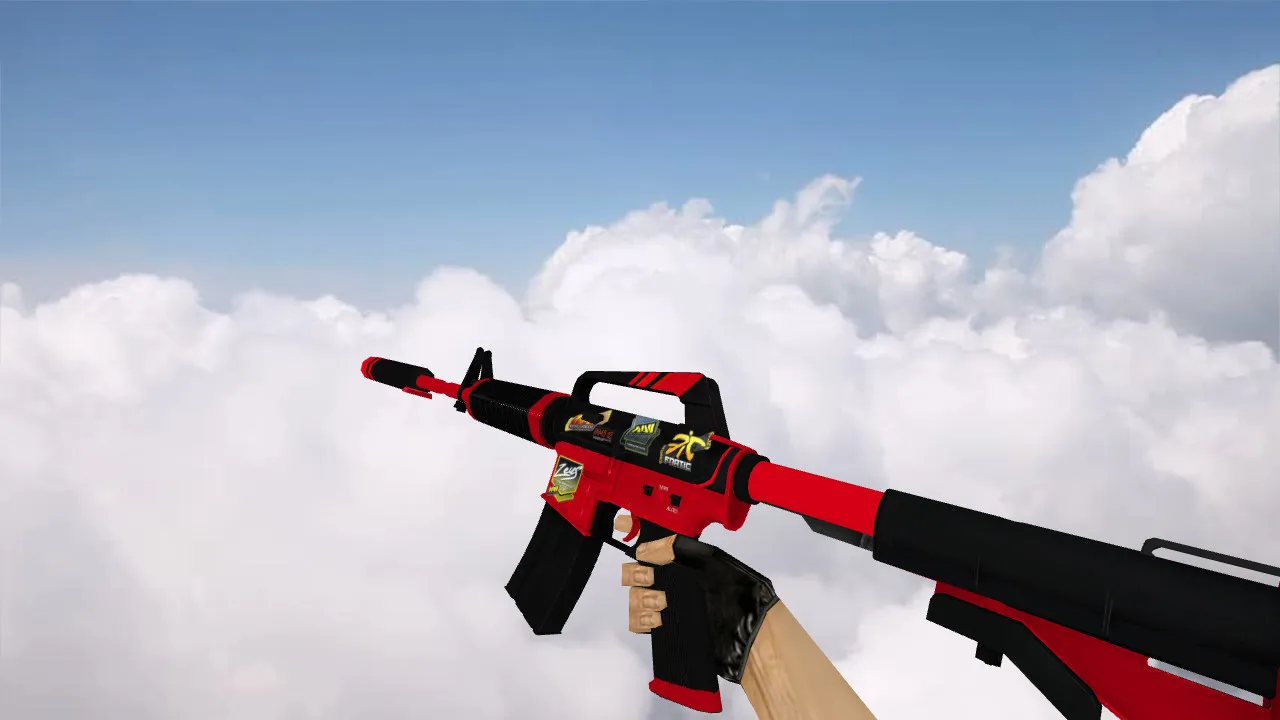 Скриншот Модель M4A1 Red Pleasure w Stickers для CS 1.6: v_ / p_ / w_ модели, звук, анимация осмотра